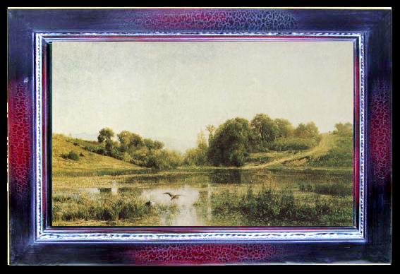framed  Charles Francois Daubigny Landscape at Gylieu, Ta047